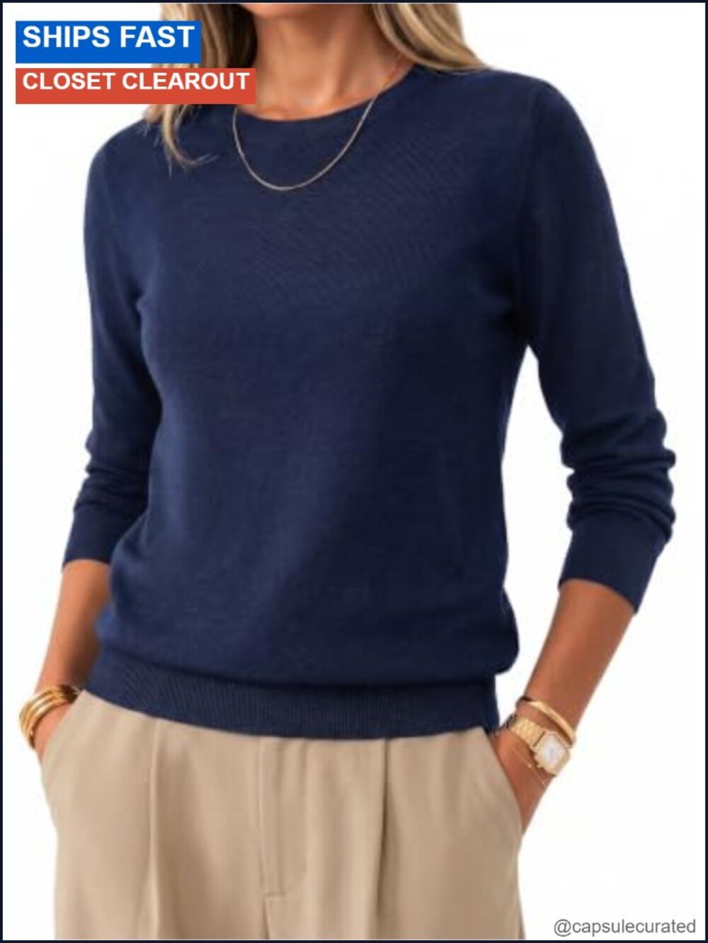100% Merino Wool Long Sleeve Crew Neck Pullover Sweater Fall Work